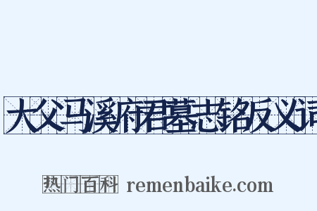 大父马溪府君墓志铭反义词是什么意思的图片